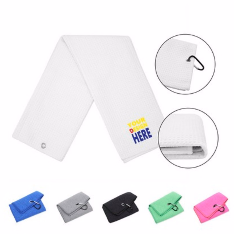 Golf Waffle Towel With Clip 15.7"x23.6"
