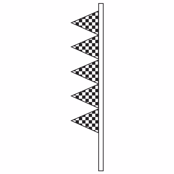 5" x 9" Plastic Checkered Antenna Pennant Tower