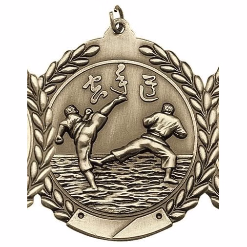 Karate Die Cast Medal, 2 3/4"