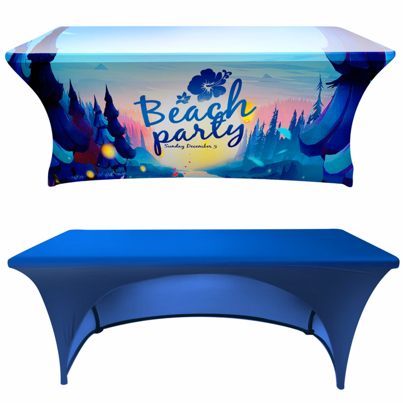 Full Color 6 FT Fitted Table Cover