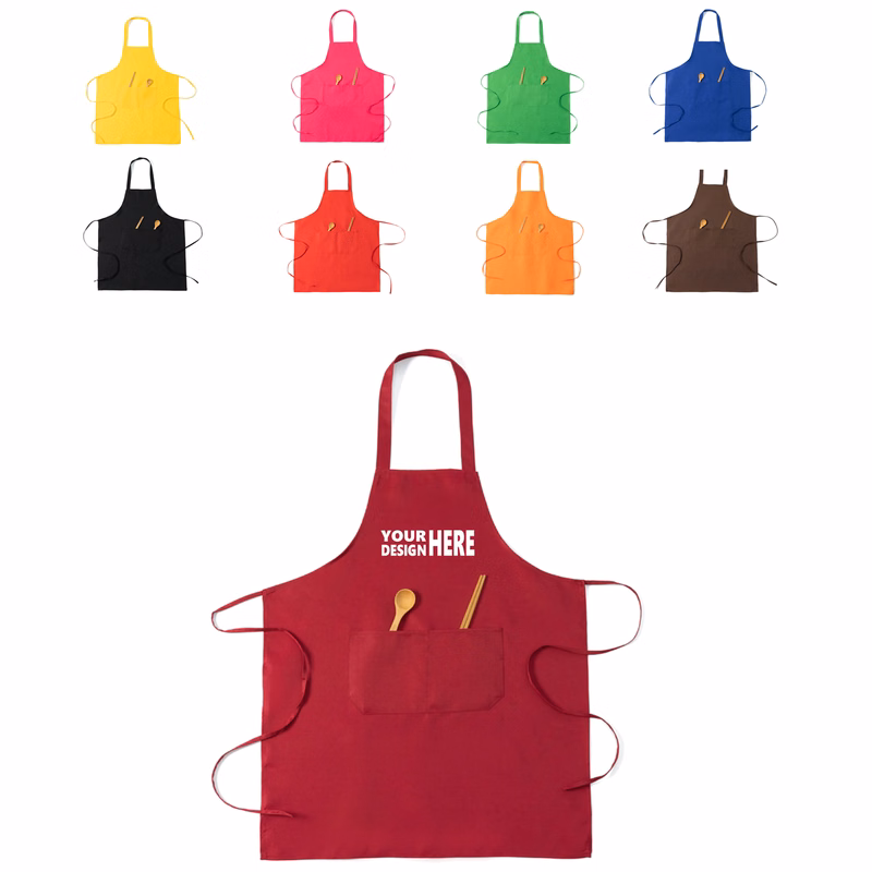 Polyester Neck-Hanging Apron With Pockets