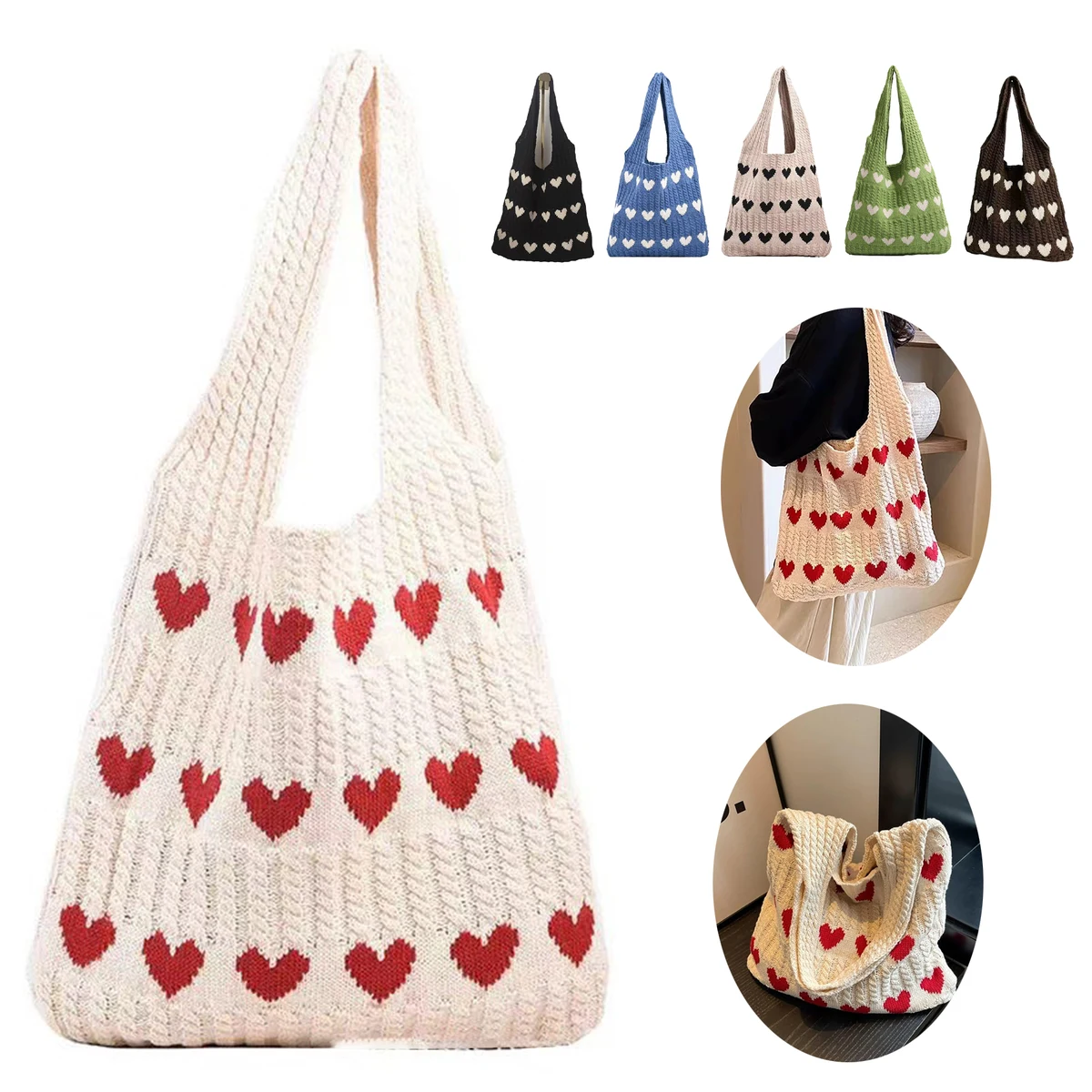 Aesthetic Heart Graphic Tote Bag 1