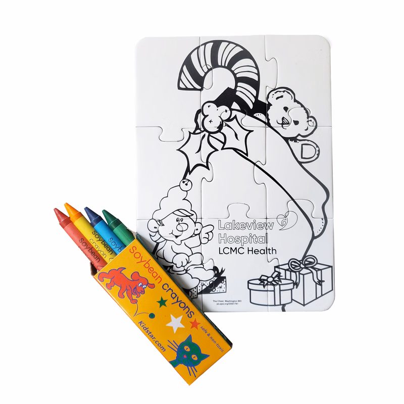9 Pieces - 5" x 7" Coloring Puzzle - Holidays