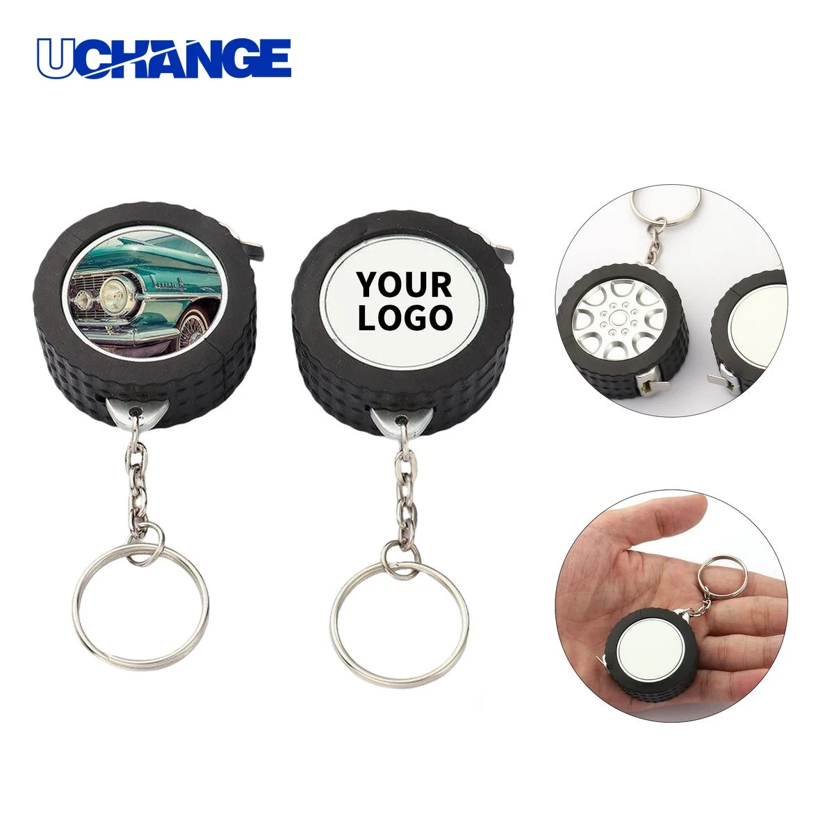 Tire Shape Measuring Tape Keychain Tool 1