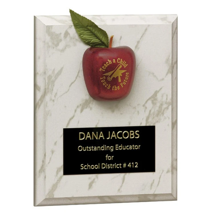 Apple Plaque with 1/2 Red Apple 1