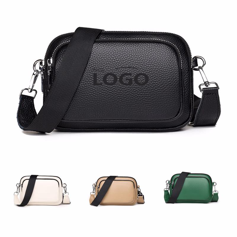 Elegant Leather Crossbody Bag - Compact & Stylish
