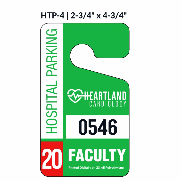 Numbered Half-Circle Cut Out Hang Tag w/1 Side Imprint (2¾"x4¾")
