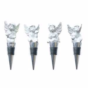 Elegant 4 Piece Blank Angel Cupid Wine Stopper Set