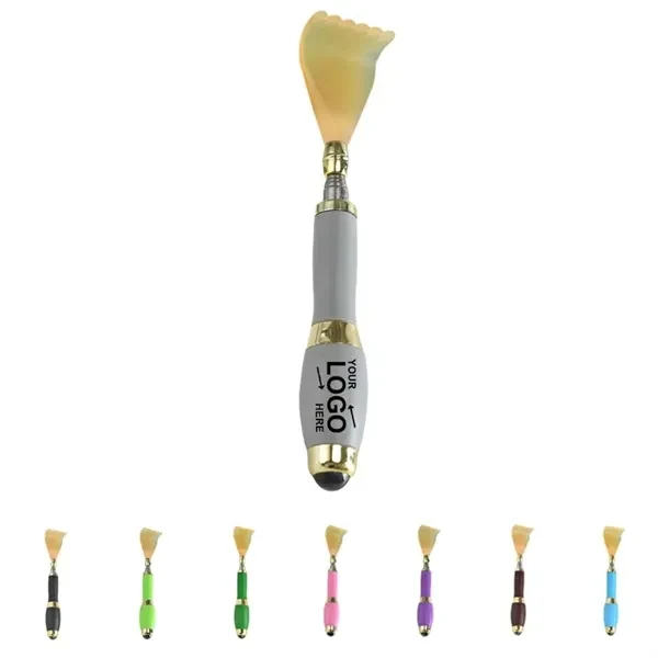 Custom Stainless Steel Back Scratcher With Magnetic Acupressure Ball — Wellness Gift 1