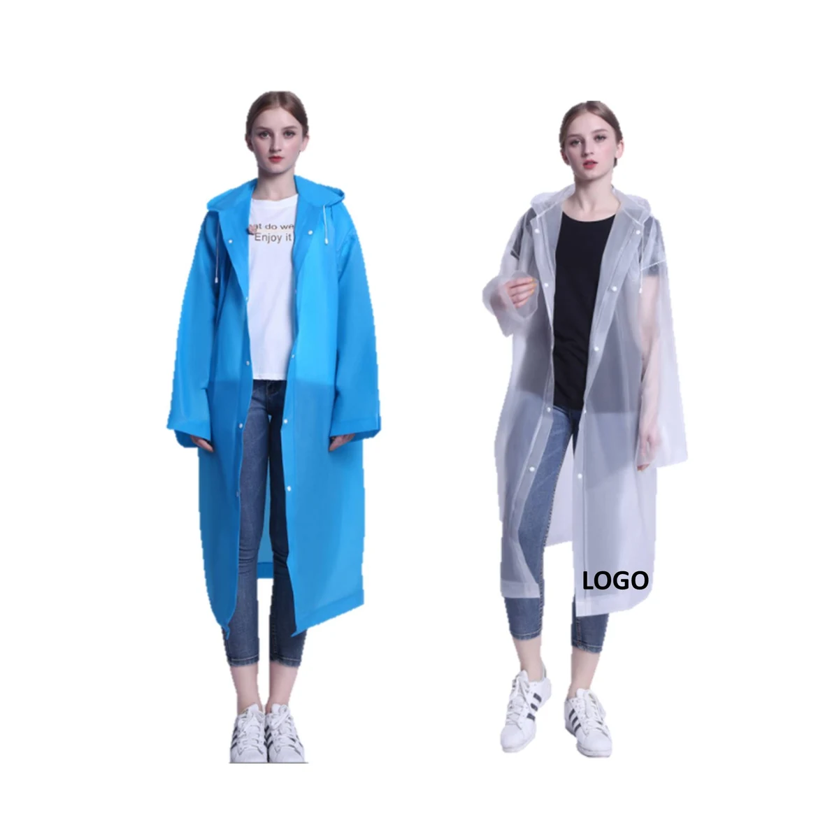 Reusable Rain Poncho For Adults, custom jacket with logo imprint 1