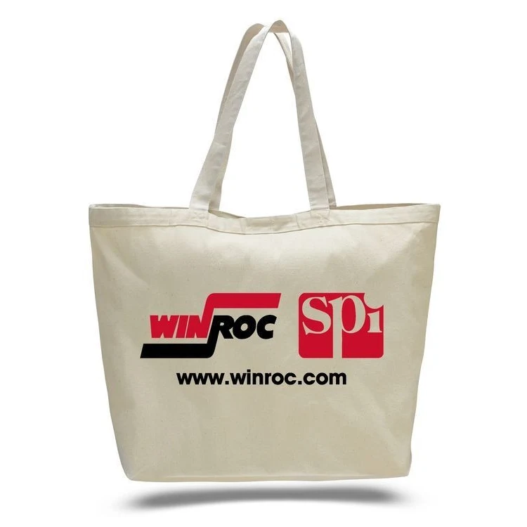 12 oz Canvas Shopping Tote Bag with Velcro Closure - 23"x17"x6" 1