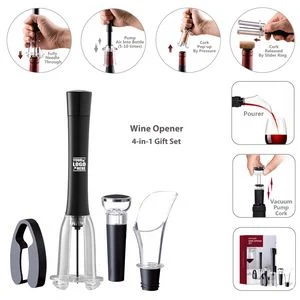4 In 1 Gift Set Air Pressure Pump Wine Bottle Opener 1
