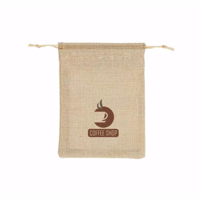 Jute Drawstring Bags - Printed Front only
