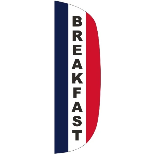 "BREAKFAST" 3' x 10' Message Flutter Flag 1