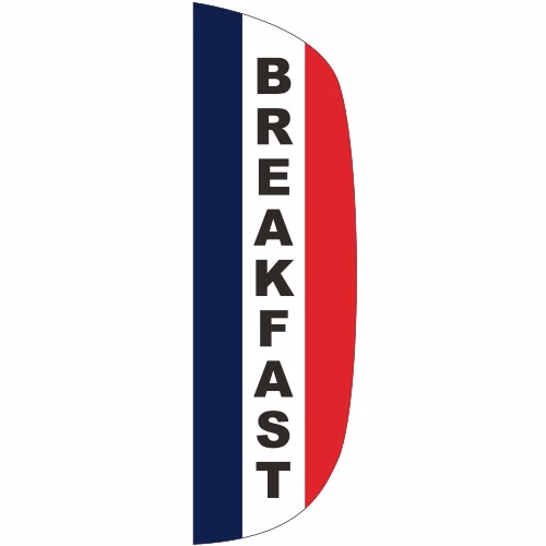 "BREAKFAST" 3' x 10' Message Flutter Flag