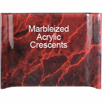 6" x 8" Red Marbleized Acrylic Crescent Award