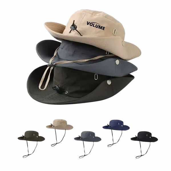 Custom Bucket Hat With UV Protection & Adjustable Chin Strap — Outdoor Promotional Cap