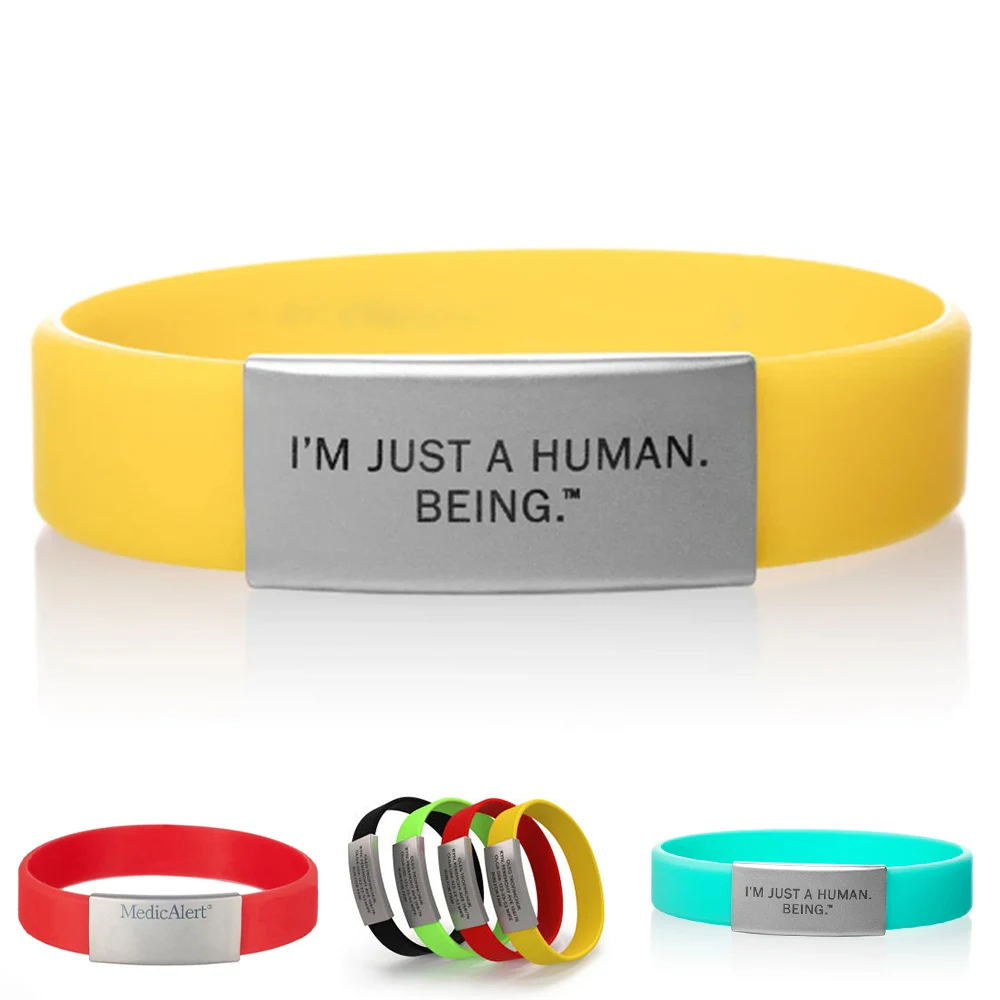 Silicone ID Bracelet with Stainless Steel Plate 1