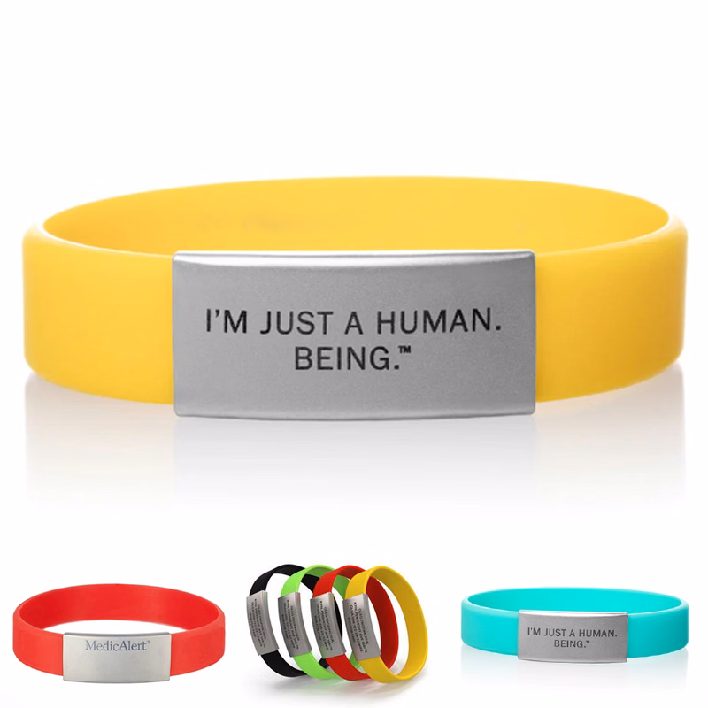 Silicone ID Bracelet with Stainless Steel Plate