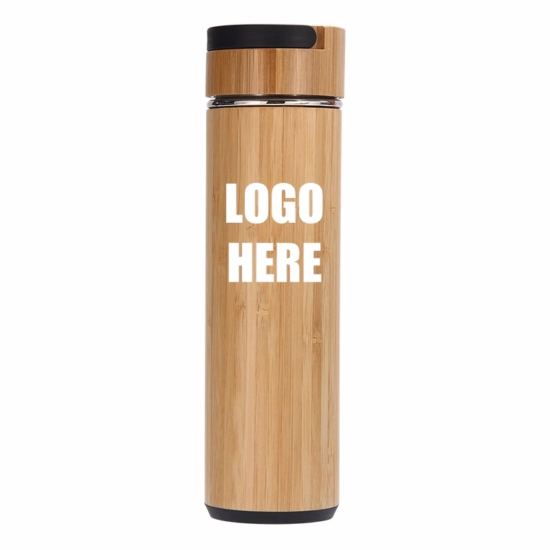 19 oz Custom Bamboo Tea Tumbler with Infuser & Strainer