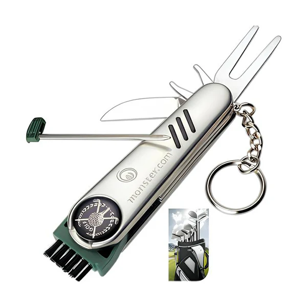 Stainless Steel Pocket Golf Tool Kit 7-In-1 Keychain 1