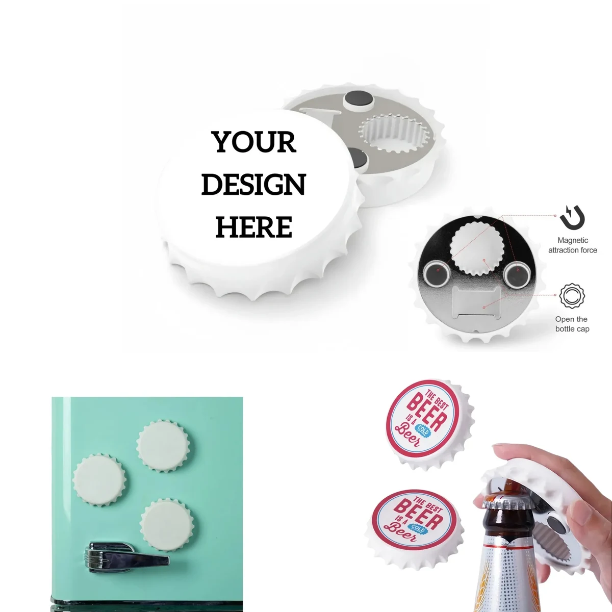 2 in 1 Functional Bottle Opener Magnet & Fridge Decor 1
