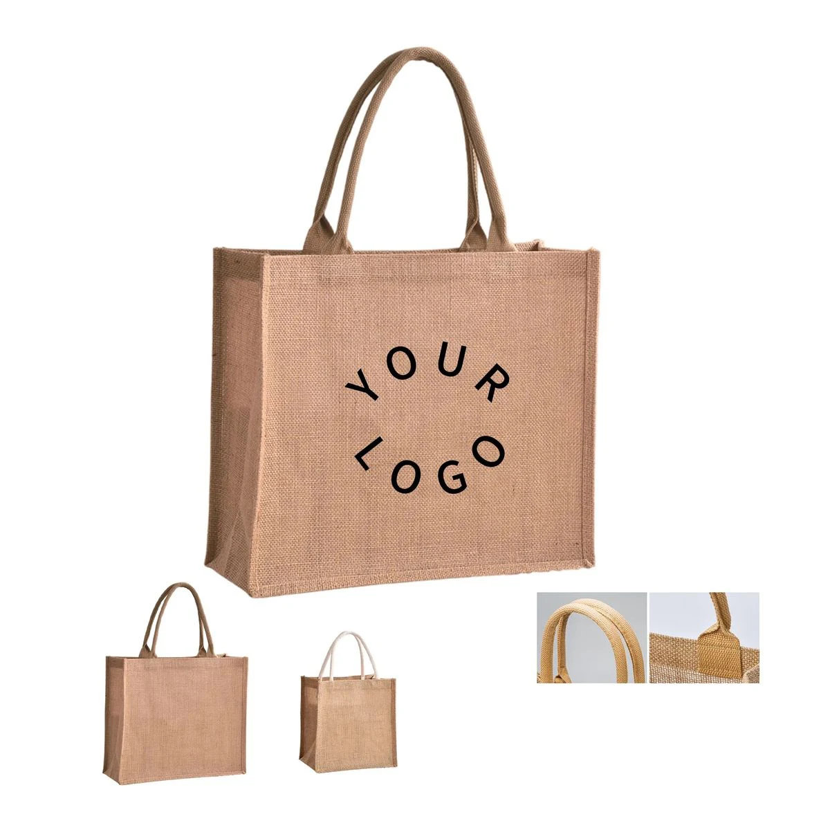 Reusable Jute Linen Tote Bag with Natural Fiber Material 1