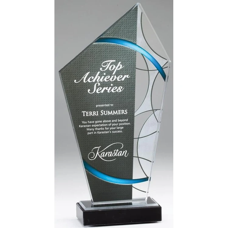 11" Stained Glass Acrylic Award with Marble Base 1