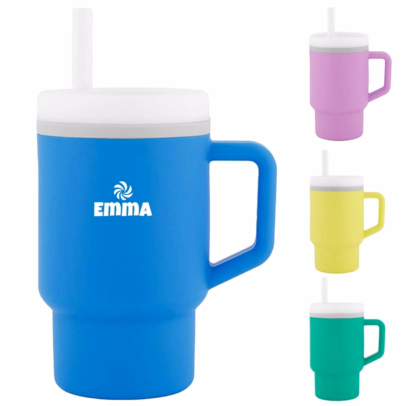 9oz Kids Silicon Tumbler W/ Lid and Straw