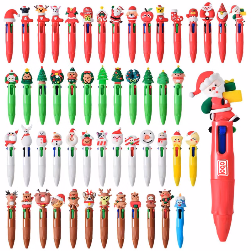Christmas Cartoon Mini 4-Color Ballpoint Pen