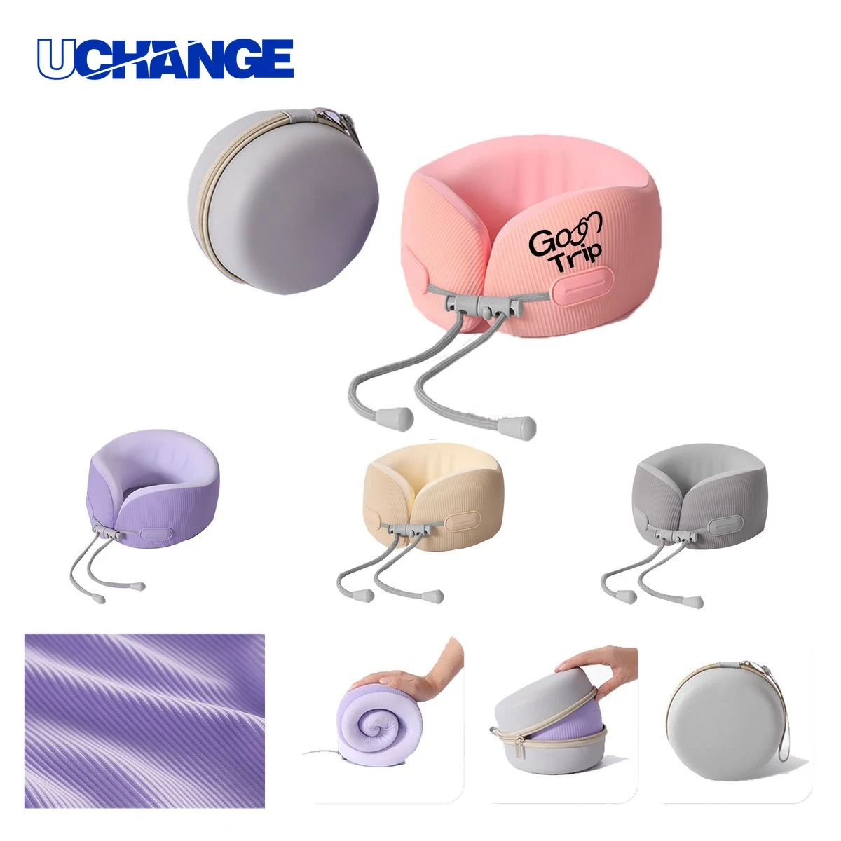 Ice Stripe Neck Pillow for Summer Travel 1