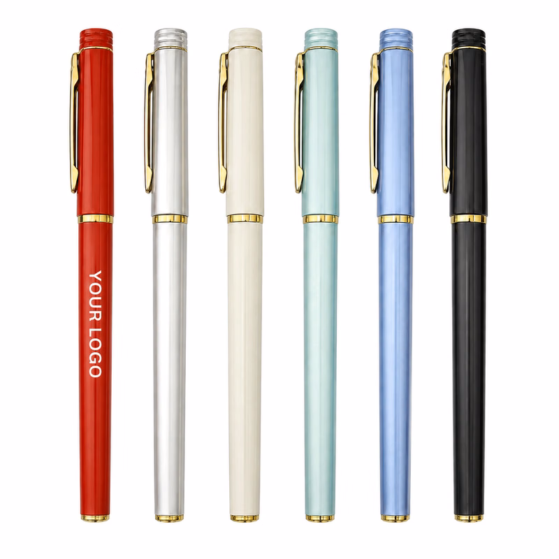 Weighted Glossy Barrel Capped Gel Ink Pen