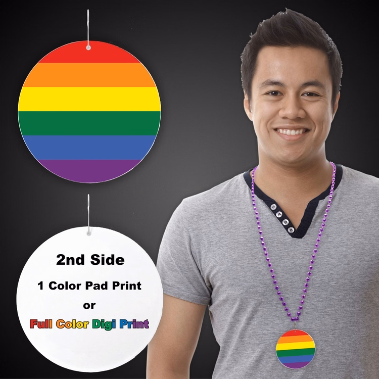 Rainbow Flag Plastic Medallions - 2 1/2"
