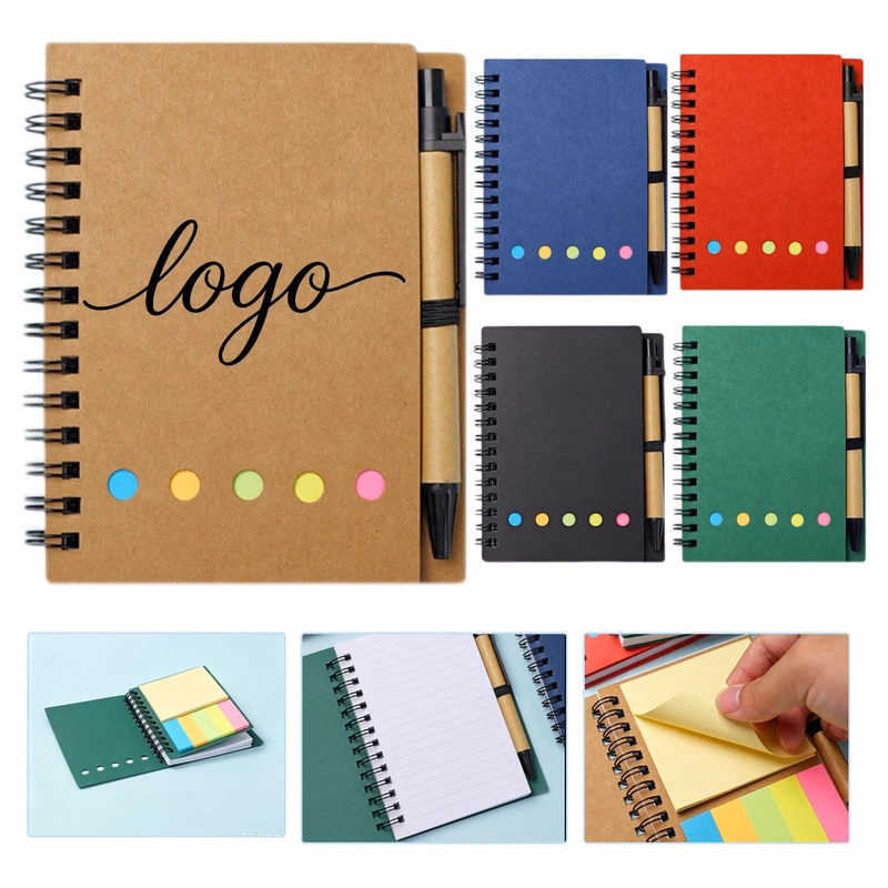 Full Color Coiled Notebook Sticky Note Gift Set