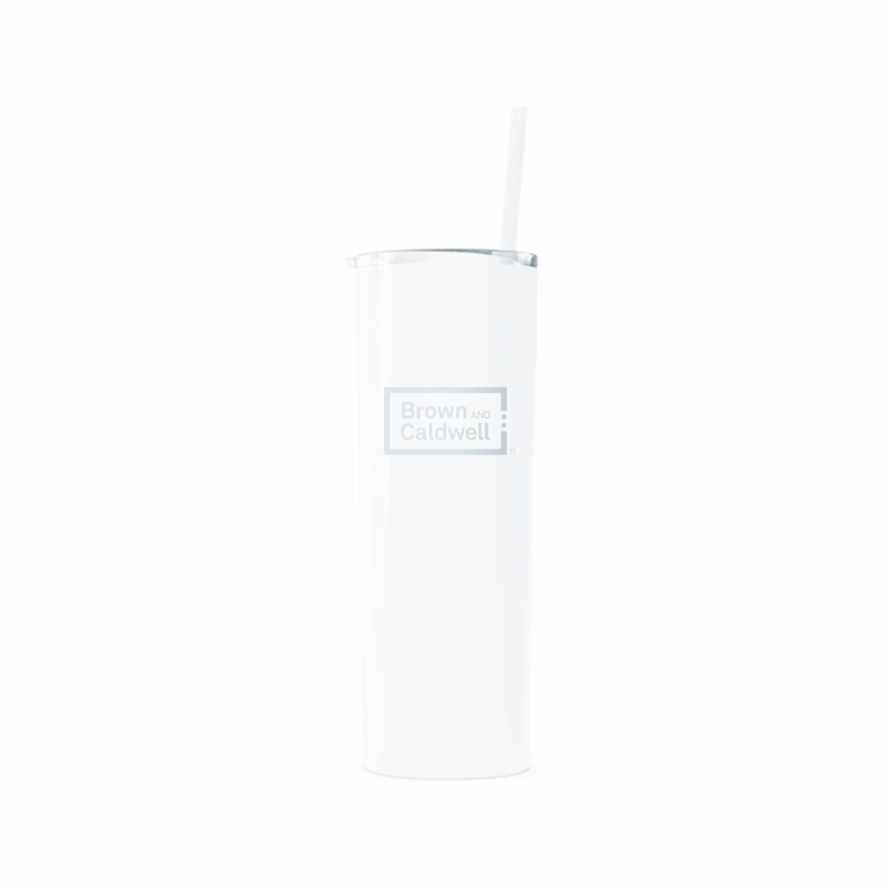 20 Oz. Maars White Skinny Steel Tumbler