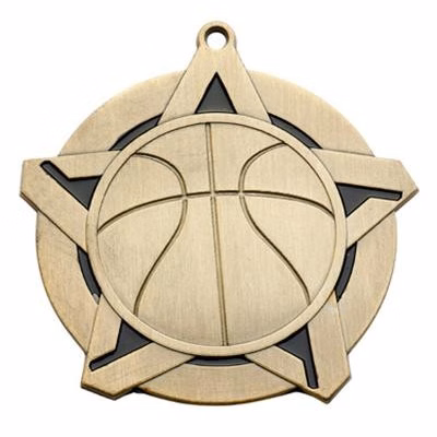 Basketball Super Star Medal 2-1/4"