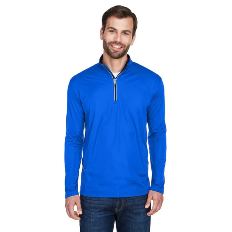 UltraClub Mens Cool & Dry Sport Quarter-Zip Pullover 1