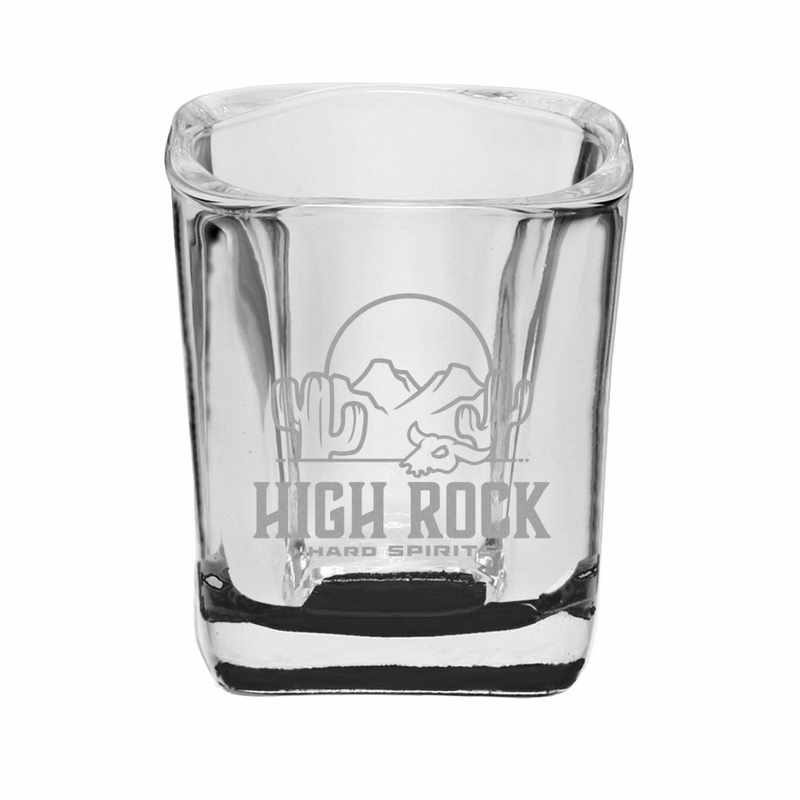 2 oz. Rounded Square Shot Glass (Engraved Imprint)