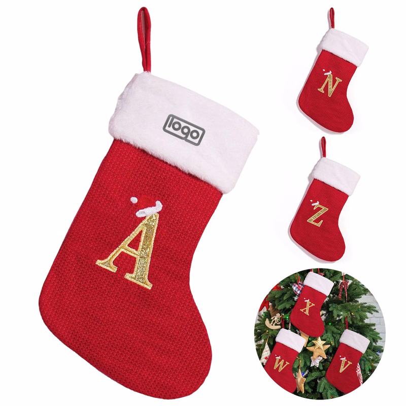 Custom Christmas Stockings Decoration with Letter