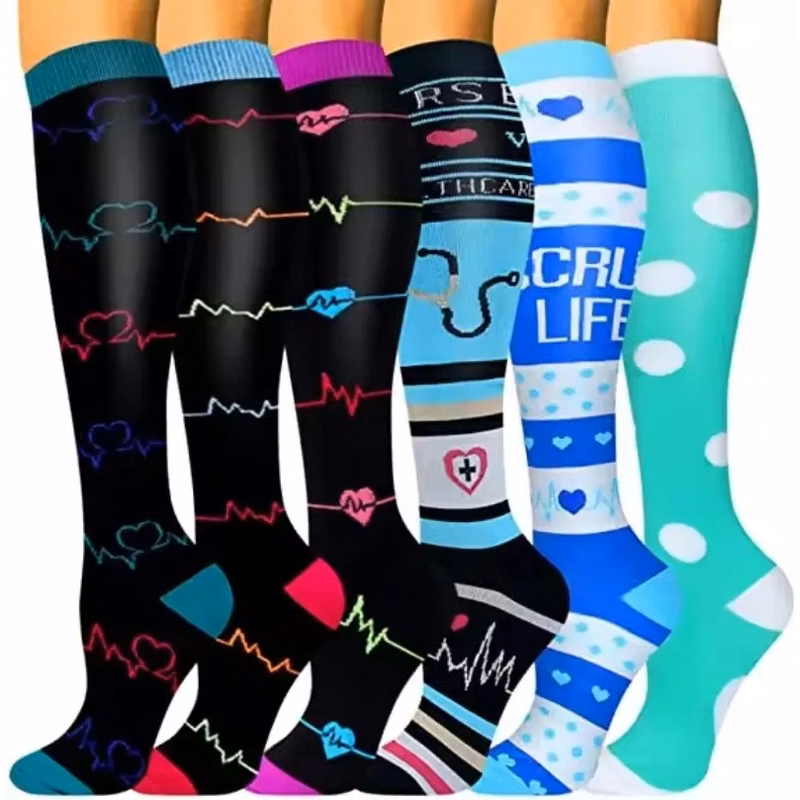 Custom Elastic Compression Socks For Sports Health In Stock
