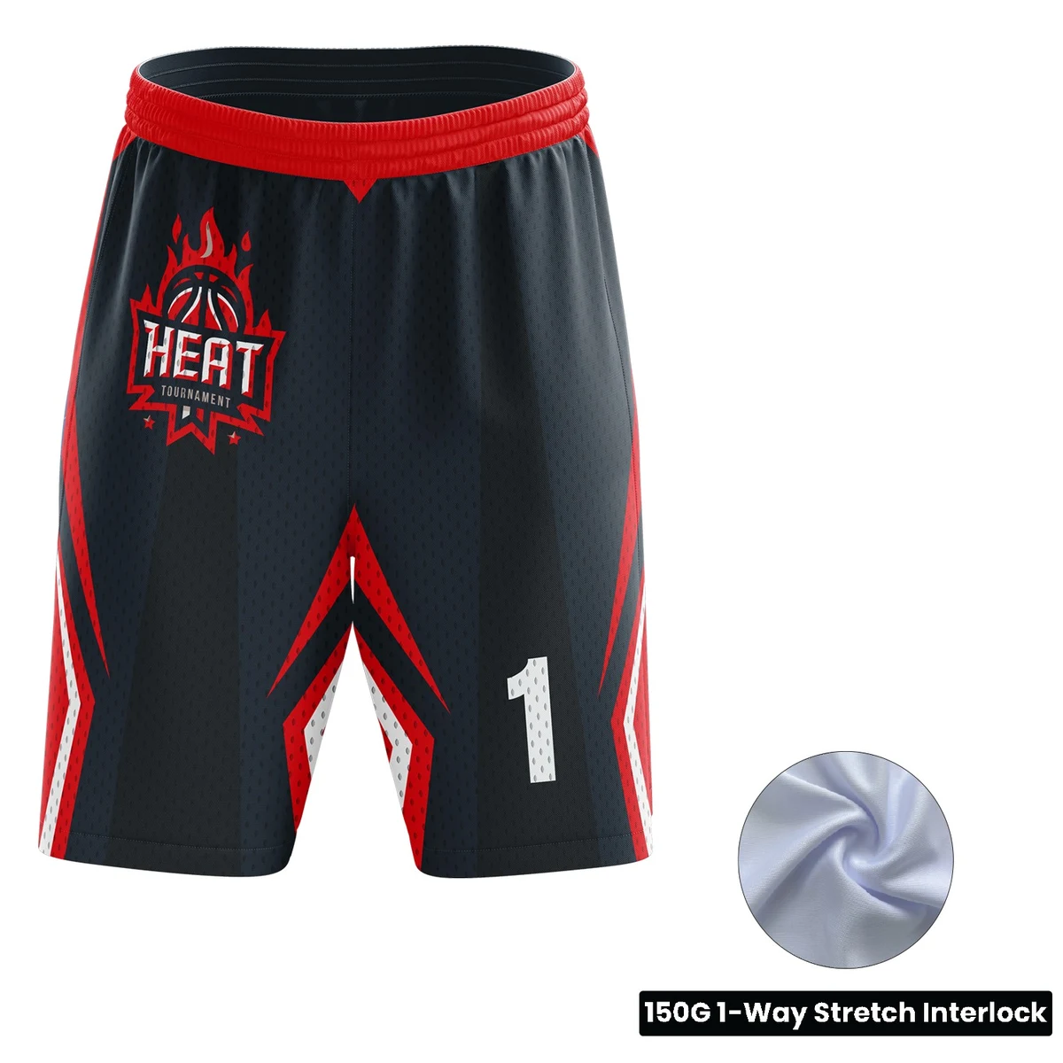 Unisex And Kids' Full Sublimation Basketball Short Length Shorts - 150g Interlock 1