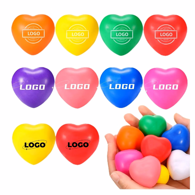 Reusable PU Stress Ball Colorful Heart Star
