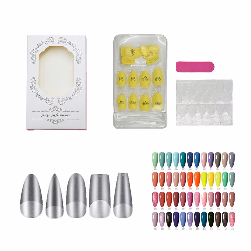 Customized Solid Color Fake Nail Kit W/ Adhesive Tabs
