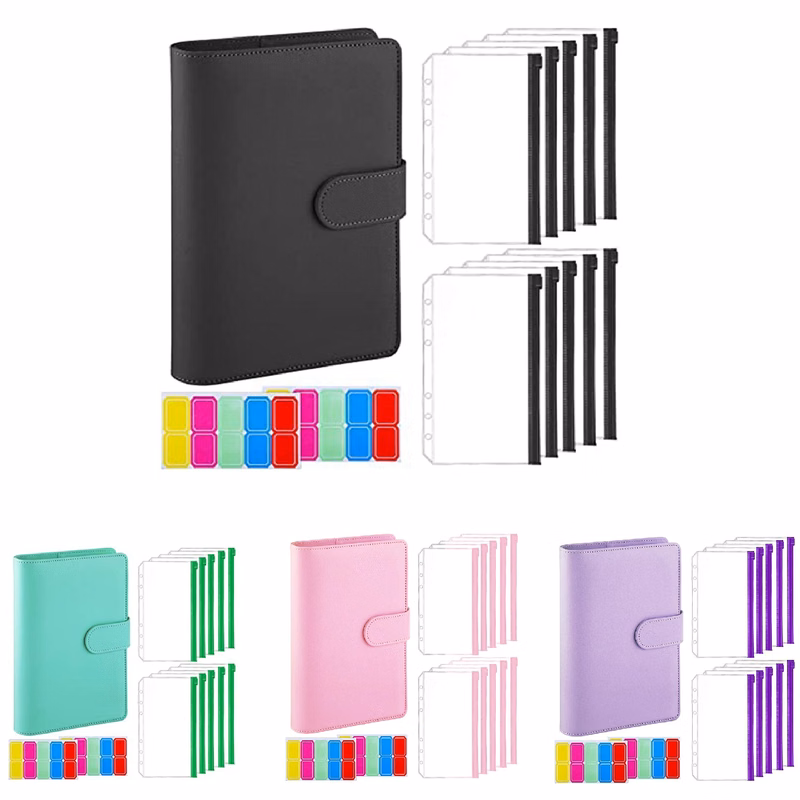 6-Ring PU Leather Looseleaf Budget Binder
