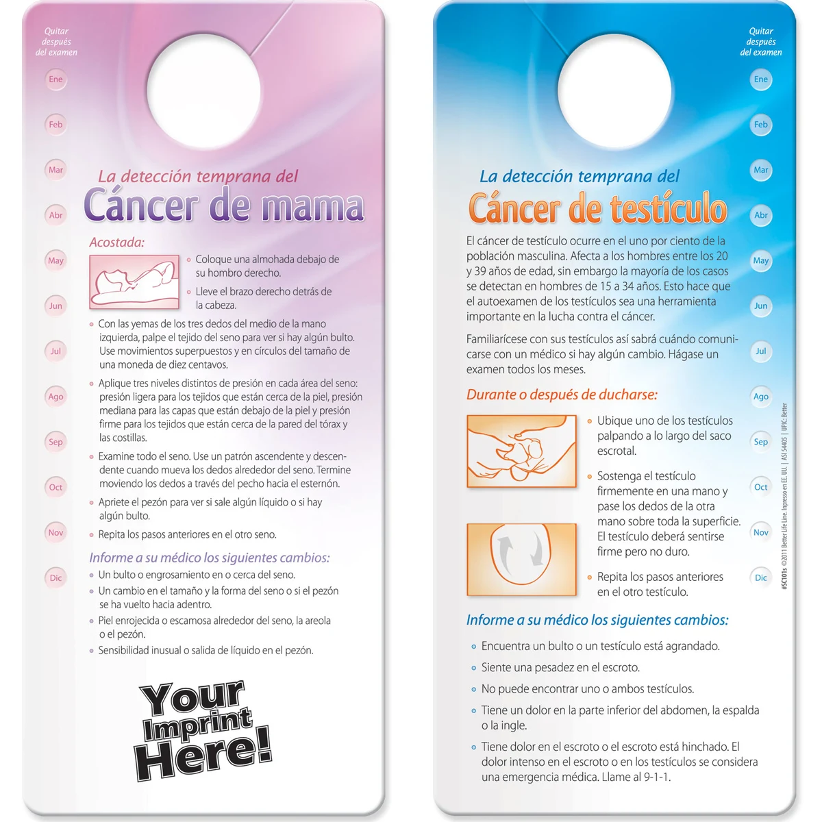 Shower Card - Early Detection for Breast / Testicular Cancer 1