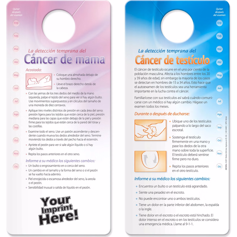 Shower Card - Early Detection for Breast / Testicular Cancer
