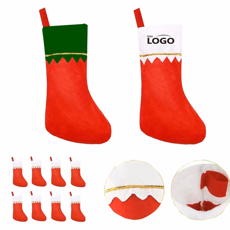 Red Felt Christmas Stockings 10pcs