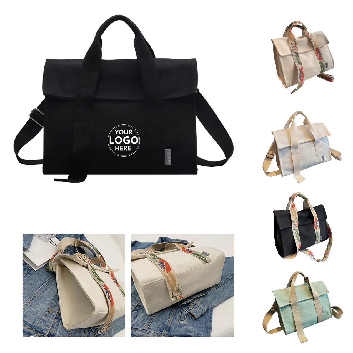 Canvas Tote Bag for Everyday Use, custom tote bag with logo imprint 1