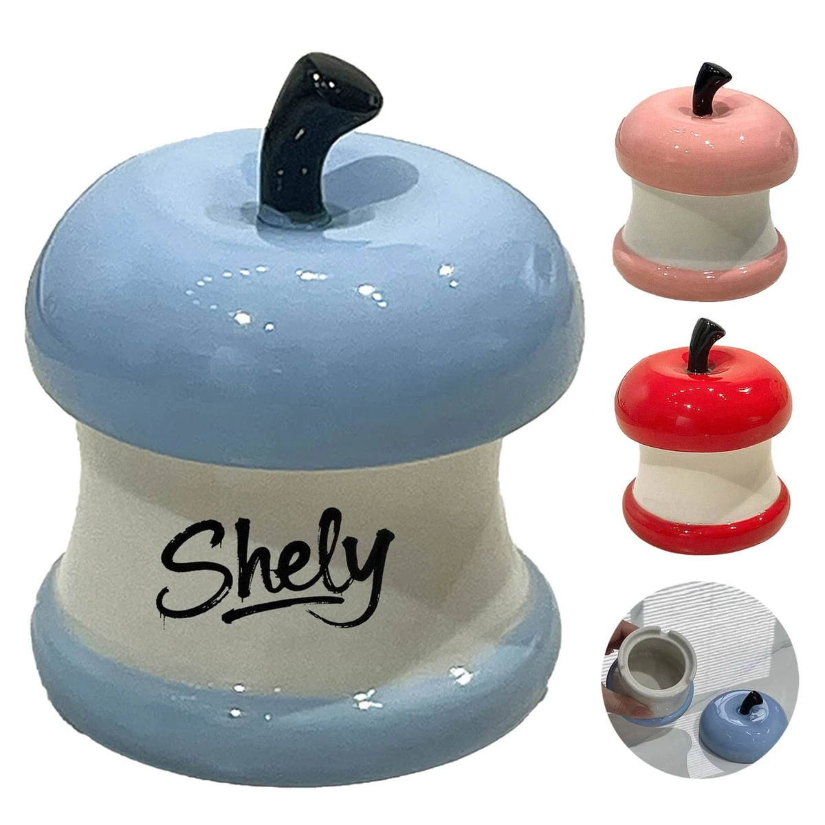 Apple Core Ceramic Anti Ash Ashtray 1