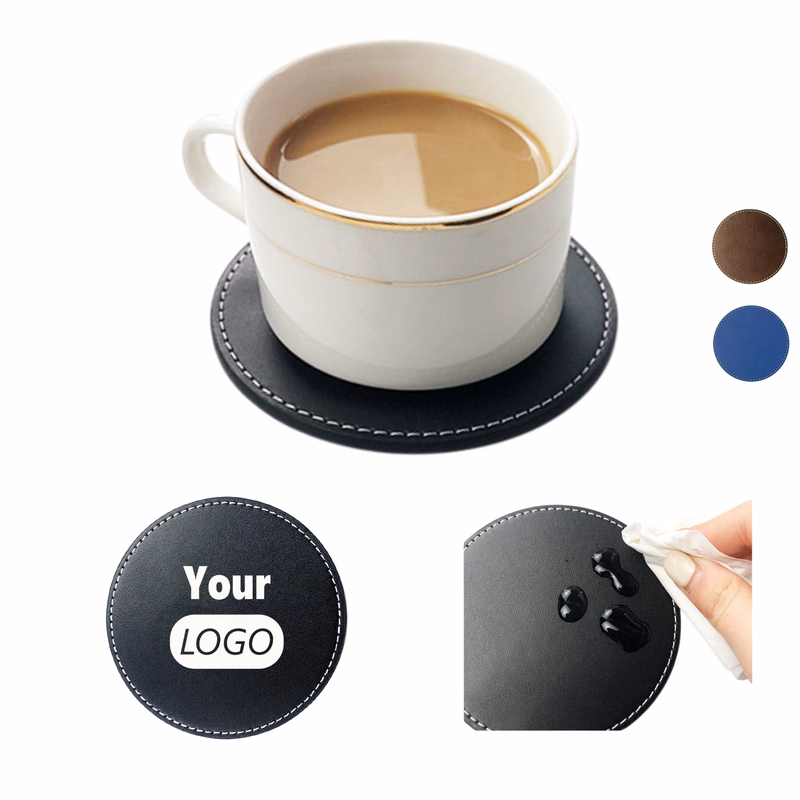 Mat Coasters with Thermal Insulation PU Leather MOQ 50